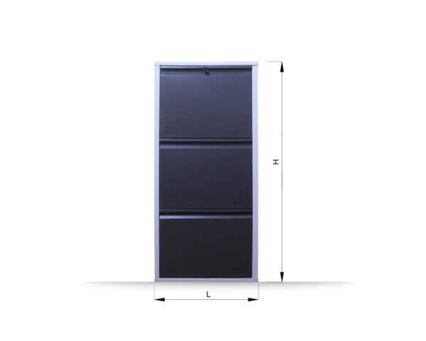 Metallic Shoes Rack 3 Door - Image 4