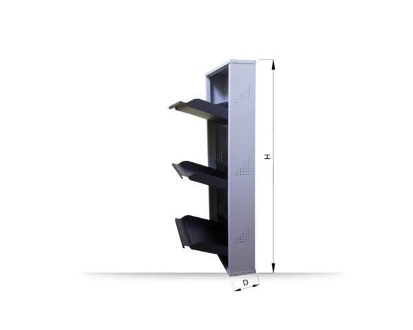 Metallic Shoes Rack 3 Door - Image 2